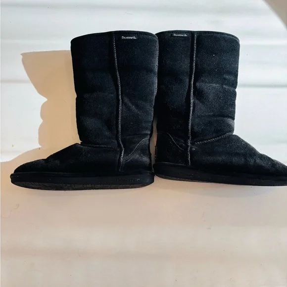 BearPaw Black Suede Winter Boots size 9 - Picture 10 of 12